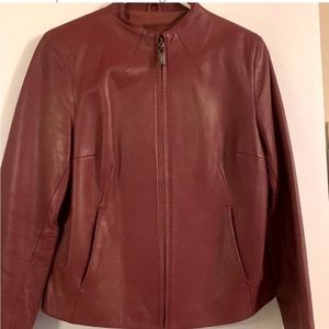 Burgundy leather jacket